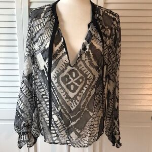 ADAM LIPPES Sheer Long Sleeve Blouse Size L PRICE IS FIRM